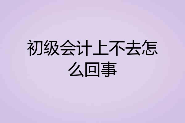初级会计上不去怎么回事
