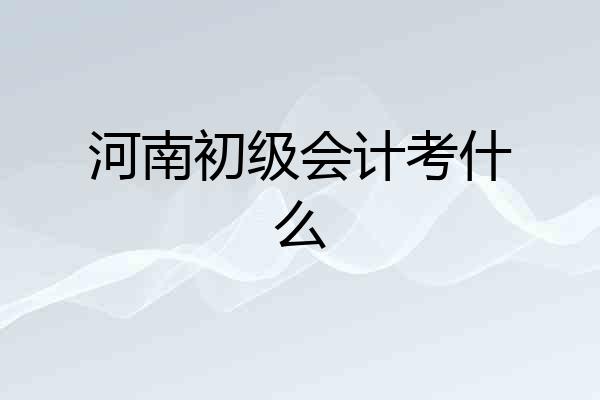 河南初级会计考什么