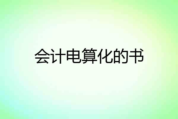 会计电算化的书