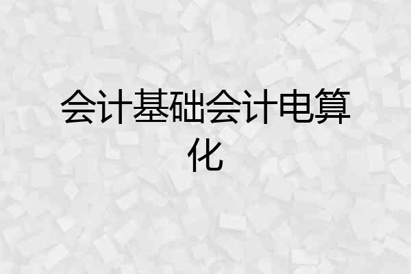 会计基础会计电算化