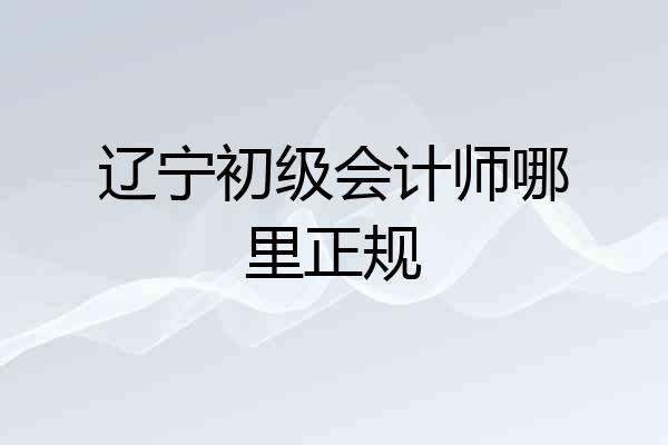 辽宁初级会计师哪里正规