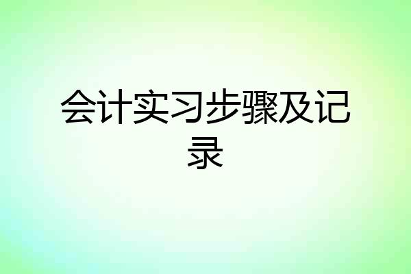 会计实习步骤及记录