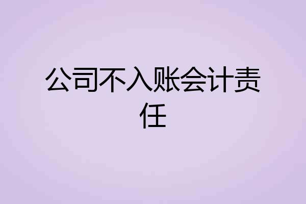 公司不入账会计责任