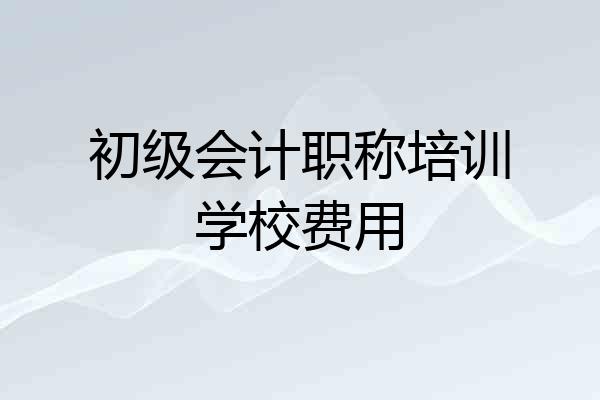 初级会计职称培训学校费用