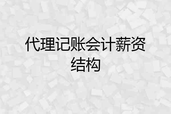 代理记账会计薪资结构