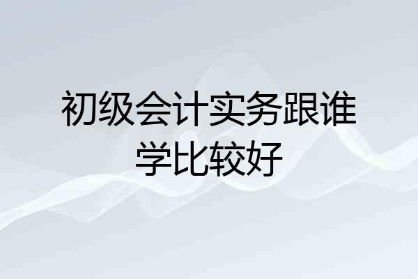 初级会计实务跟谁学比较好