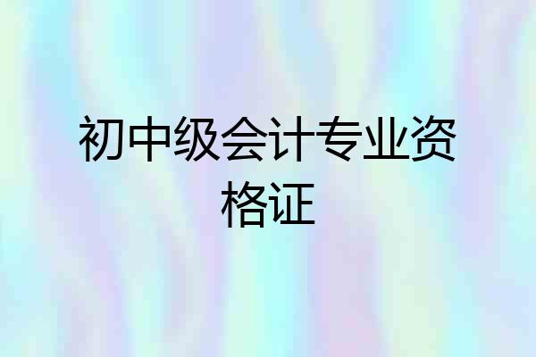 初中级会计专业资格证
