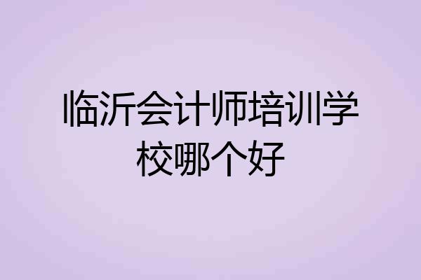 临沂会计师培训学校哪个好