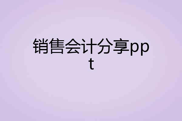 销售会计分享ppt