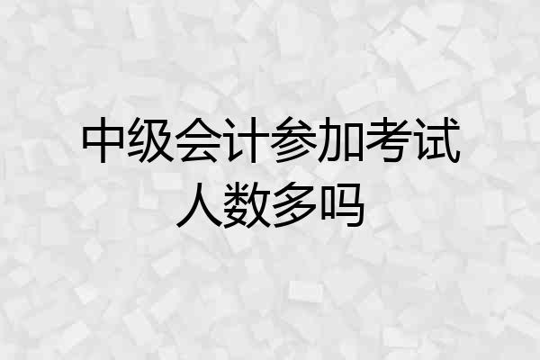 中级会计参加考试人数多吗