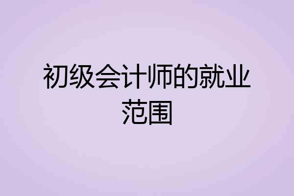 初级会计师的就业范围