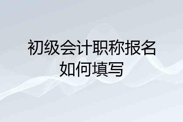 初级会计职称报名如何填写