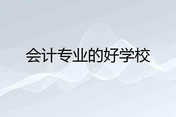 会计专业的好学校