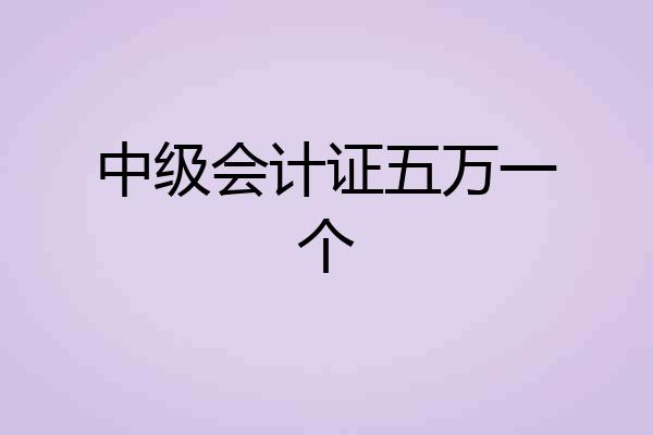 中级会计证五万一个