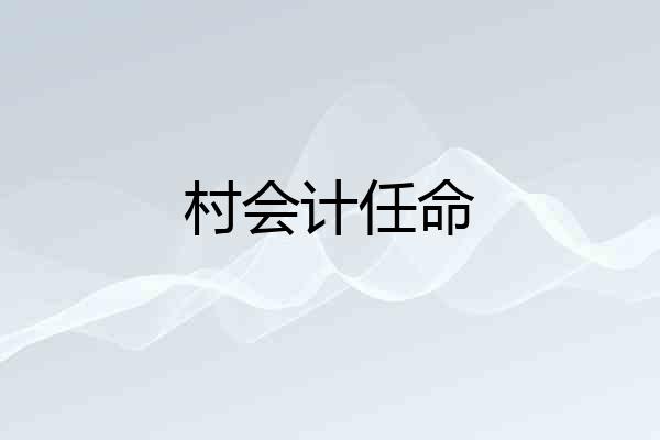 村会计任命