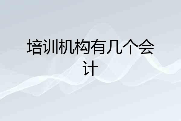 培训机构有几个会计
