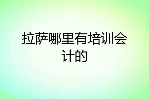 拉萨哪里有培训会计的