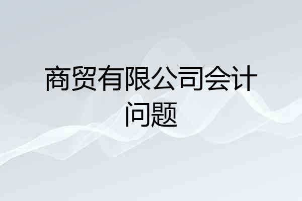 商贸有限公司会计问题