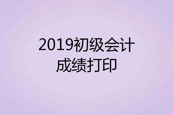 2019初级会计成绩打印