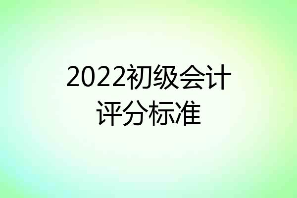 2022初级会计评分标准