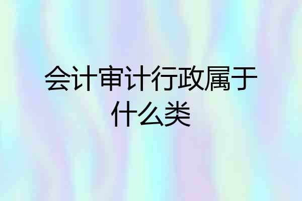 会计审计行政属于什么类