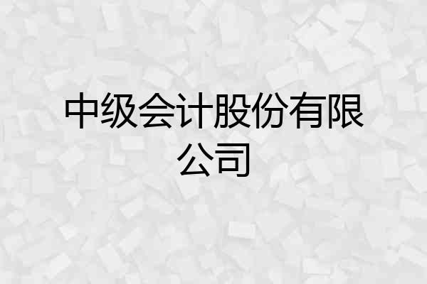 中级会计股份有限公司