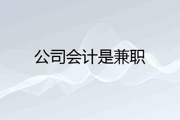 公司会计是兼职