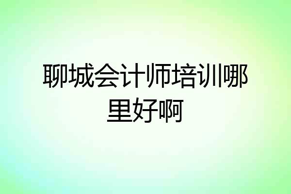 聊城会计师培训哪里好啊