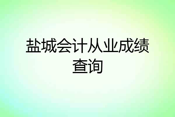 盐城会计从业成绩查询
