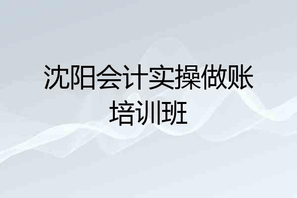 沈阳会计实操做账培训班
