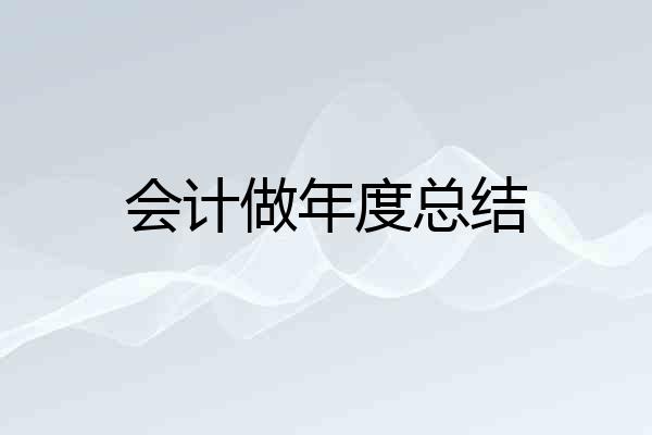 会计做年度总结