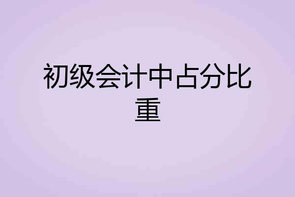 初级会计中占分比重