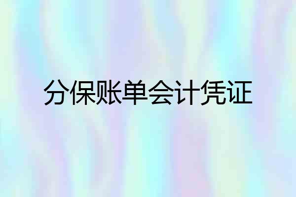 分保账单会计凭证