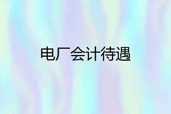 电厂会计待遇