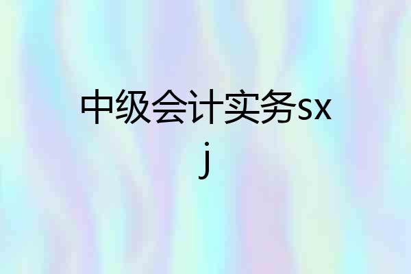 中级会计实务sxj