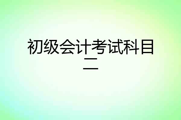 初级会计考试科目二