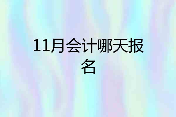 11月会计哪天报名