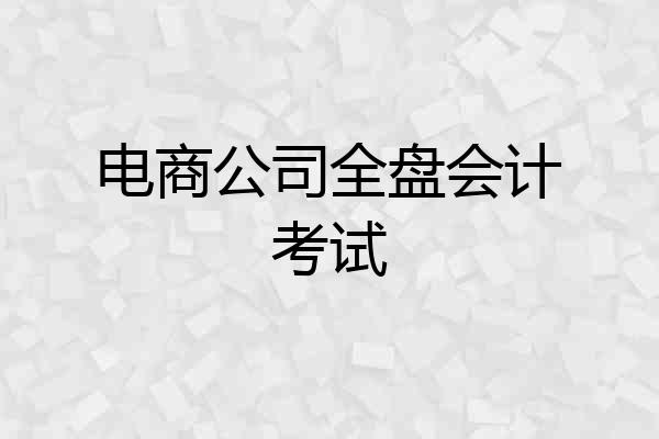 电商公司全盘会计考试