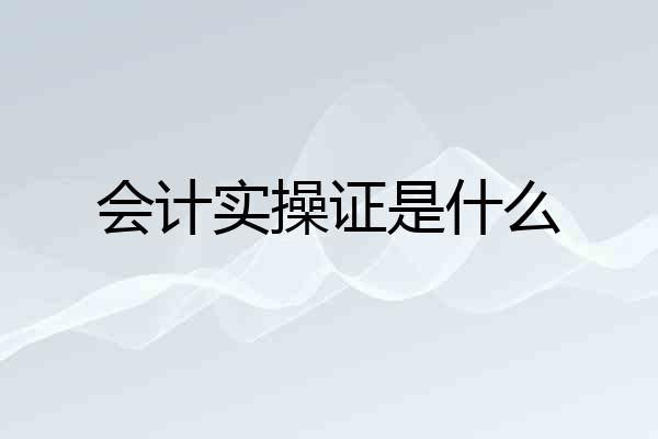 会计实操证是什么