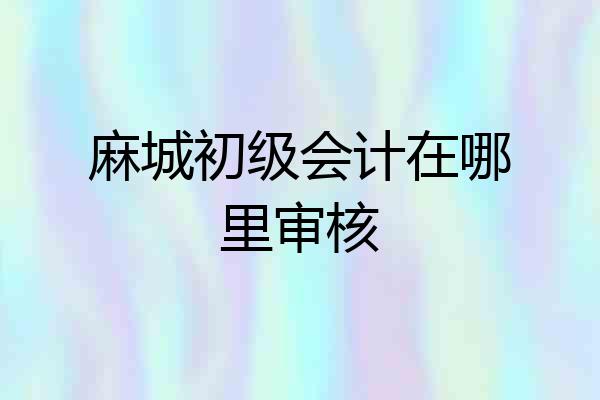 麻城初级会计在哪里审核