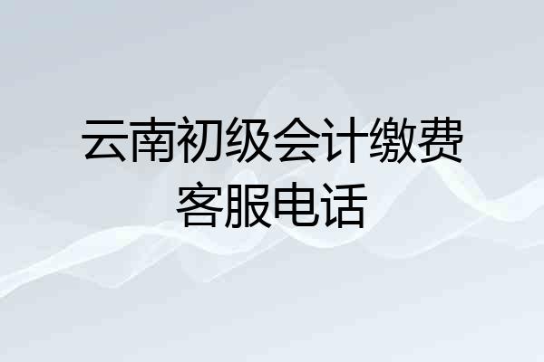 云南初级会计缴费客服电话