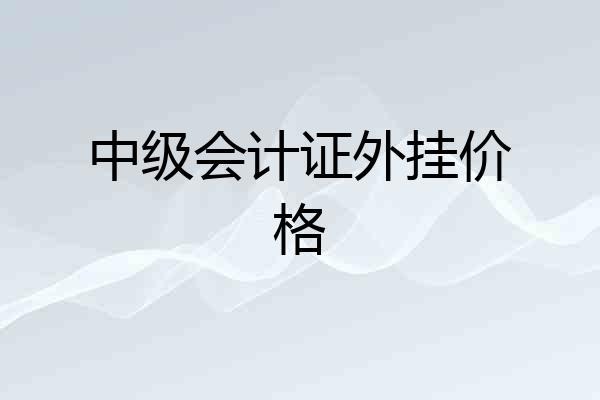 中级会计证外挂价格
