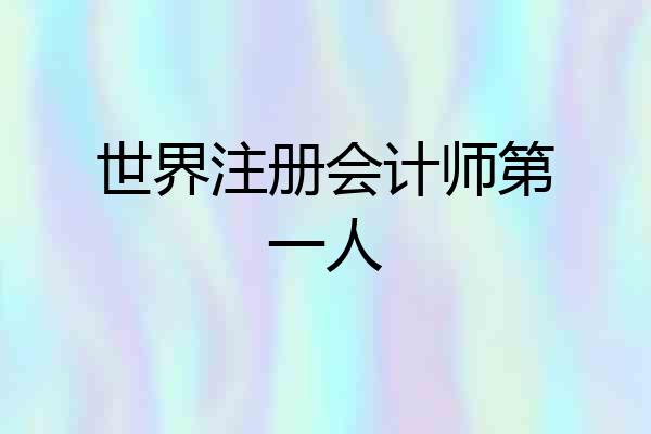 世界注册会计师第一人