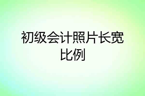 初级会计照片长宽比例
