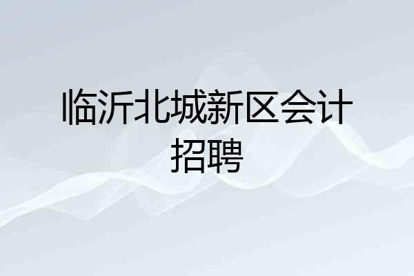 临沂北城新区会计招聘