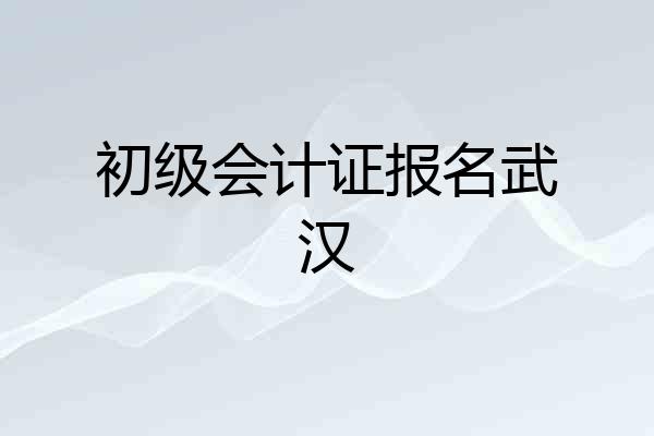 初级会计证报名武汉