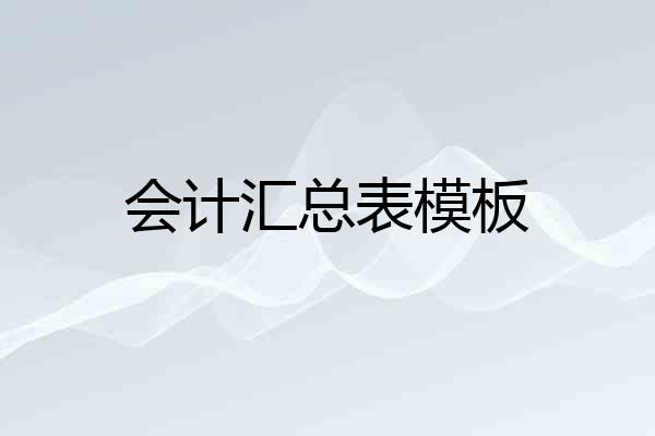 会计汇总表模板