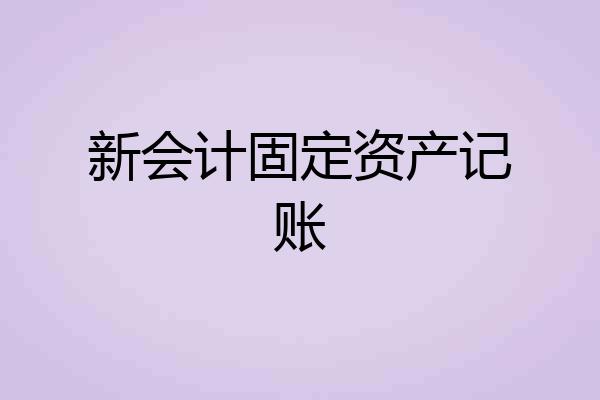 新会计固定资产记账