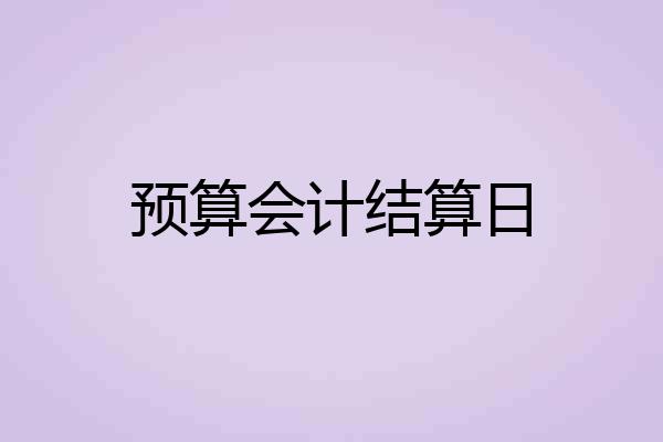 预算会计结算日
