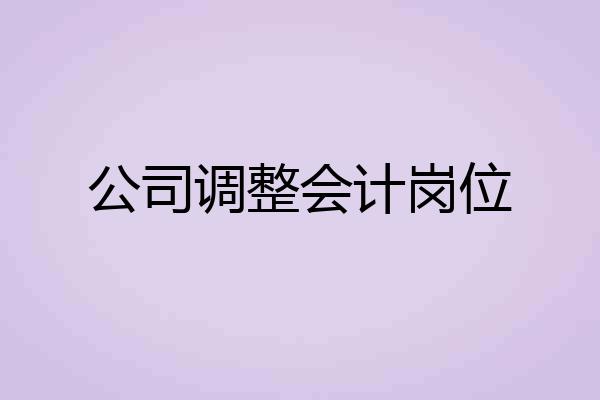 公司调整会计岗位